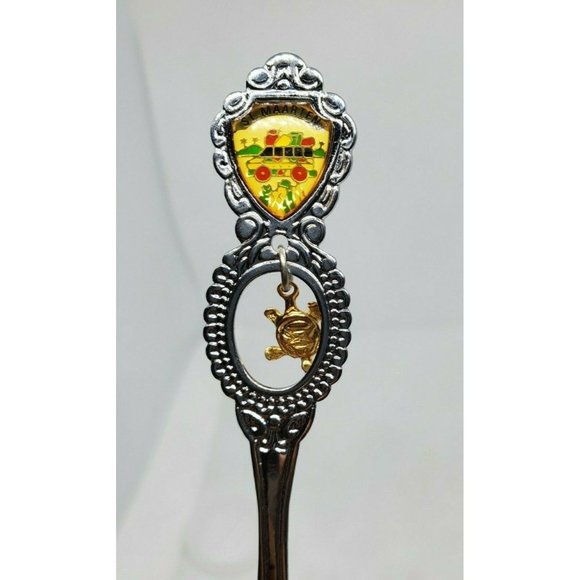 A Gift Corp St Martins Mini Silver Collectible Spoon With Hanging Turtle Charm - Picture 8 of 11